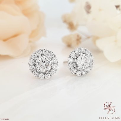 ต่างหูเพชรน้ำ 100