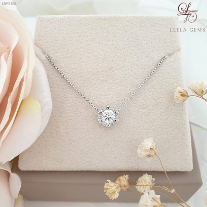 Diamond Pendant with White Gold Chain