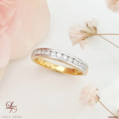 แหวนเพชรแถว ตัวเรือนทอง