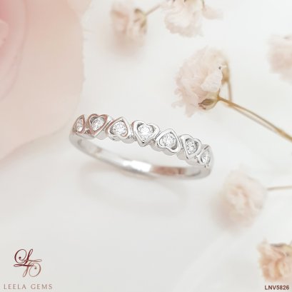 แหวนเพชรแถว ทรงหัวใจ