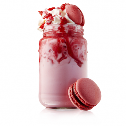 Sea Salt Caramel & Berry Macaroon Frappe