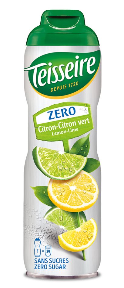 Teisseire Lemon &amp; Lime 0% Sugar syrup 60cl / ไซรัป เตสแซร์ กลิ่นเลมอนและไลม์ สูตรไม่มีน้ำตาล