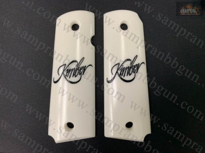 ประกับปืน ด้ามปืนแต่ง ลาย kimber สำหรับปืน M1911 หรือ 11 มม สีขาว