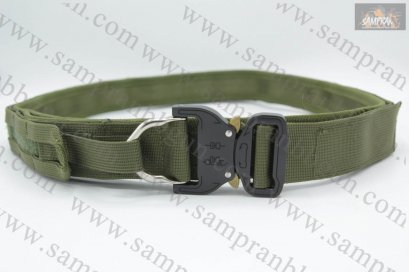 เข็มขัดยุทธวิธี รุ่น หัวคอปร่า ทรงIPSC 2ชั้น(B013) สีเขียว