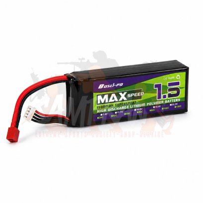 แบตเตอรี่ ยี่ห้อ Bos Li-po รุ่น Max Speed 1.5 (25c 1500mAh 11.1V&nbsp;T Deans.)