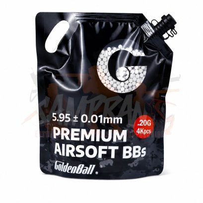 ลูกกระสุนปืนบีบีกัน Goldenball Premium Airsoft BBS 0.20g (4,000นัด)