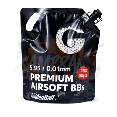 ลูกกระสุนปืนบีบีกัน Goldenball Premium Airsoft BBS 0.25g (3,000นัด)