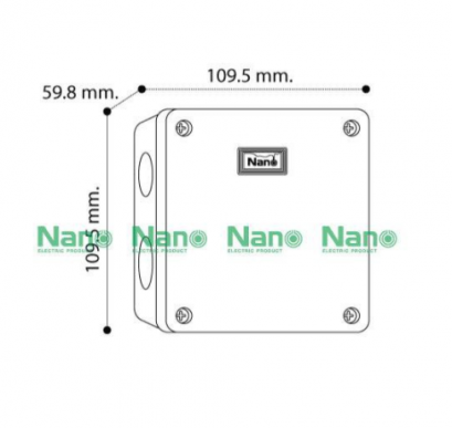 NANO กล่องกันน้ำพลาสติก ฝาทึบ ขนาด 109.5x109.5x59.8mm. / 4x4x2.5" รุ่น NANO-202W NANO-202G NANO-202Y NANO-202B