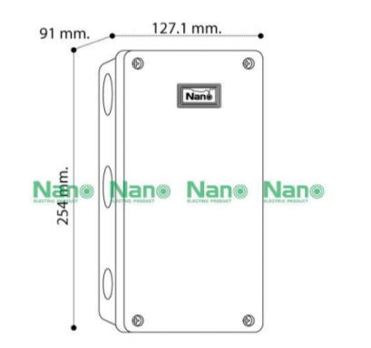 NANO กล่องกันน้ำพลาสติก ฝาทึบ ขนาด 127.1x254x91mm. / 5x10x3.5" รุ่น NANO-203W NANO-203G NANO-203Y NANO-203B