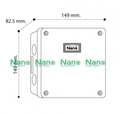 NANO กล่องกันน้ำพลาสติก ฝาทึบ ขนาด 149x149x82.5mm. / 6x6x3.3" รุ่น NANO-204W NANO-204G NANO-204Y NANO-204B