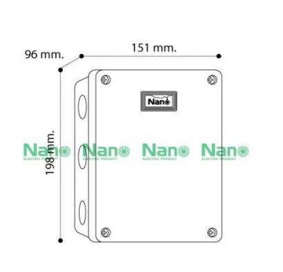NANO กล่องกันน้ำพลาสติก ฝาทึบ ขนาด 151x198x96mm. / 8x6x4" รุ่น NANO-205W NANO-205G NANO-205Y NANO-205B