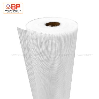 ตาข่ายไฟเบอร์ ยาว 50เมตรx1เมตร ตาข่ายไฟเบอร์กลาส ตาข่ายไฟเบอร์เมช เสริมแรงสำหรับงานกันซึม รอยต่อและรอยแตกร้าว