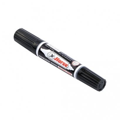 ปากกาเคมี 2 หัวตราม้า สีดำ