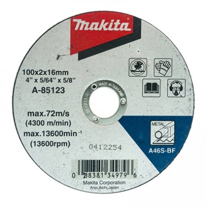 ใบตัด MAKITA 4&quot;x2mm. เรียบ (A-85123) เหล็ก