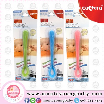 ช้อนซิลิโคนสำหรับเด็ก 3209 หุ้มแกน PP รูปตัว O ยี่ห้อ camera