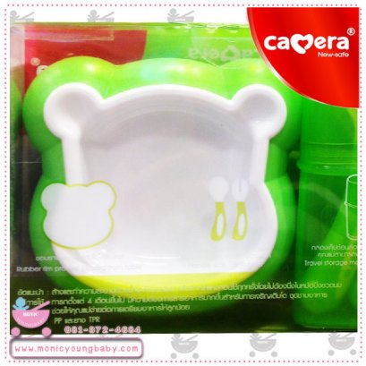 ชุดชามหน้าหมี+ช้อนส้อมพร้อมที่เก็บ camera