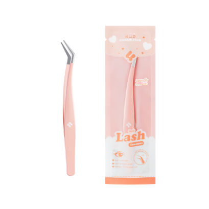 แหนบจับช่อขนตา 4U2 Eyelash Tweezer สีพีชสุดน่ารัก ใช้งานง่าย