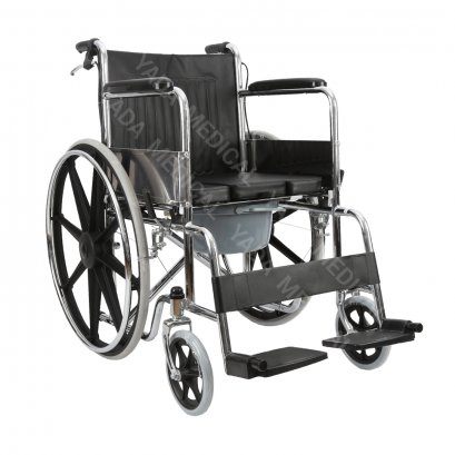 รถเข็นนั่งถ่ายเหล็กชุบโครเมียม