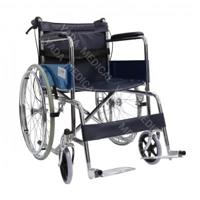 รถเข็นเหล็กชุบโครเมียม พร้อมเบรคและเข็มขัด