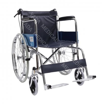 รถเข็นเหล็กชุบโครเมียม พร้อมเบรค