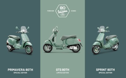 เวสป้าฉลองครบรอบ 80 ปีครั้งยิ่งใหญ่!  เปิดตัว VESPA 80TH คอลเลกชันสุดพิเศษ บน 3 รุ่นสุดฮิต ที่มาทั้ง Limited Edition และ Special Edition 