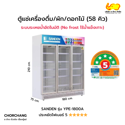 ตู้แช่เย็น 3 ประตู 58 คิว SANDEN รุ่น YPE-1800A