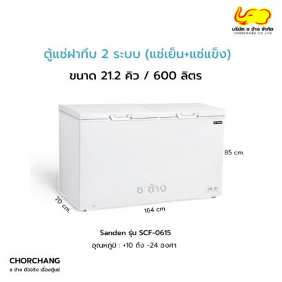 ตู้แช่ฝาทึบ 2 ระบบ 21.2 SANDEN รุ่น SCF-0615