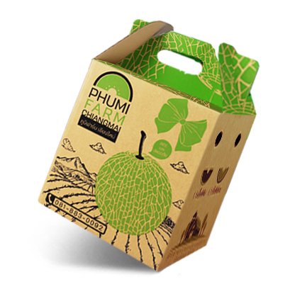 กล่องเมล่อน,กล่องผลไม้ Brand : ภูมิเมล่อนฟาร์ม