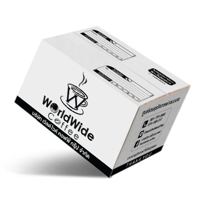 กล่องกระดาษลูกฟูก 5 ชั้นลอน BC Brand : World Wide Coffee