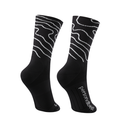 Performance Sock Trail - Black Topograph