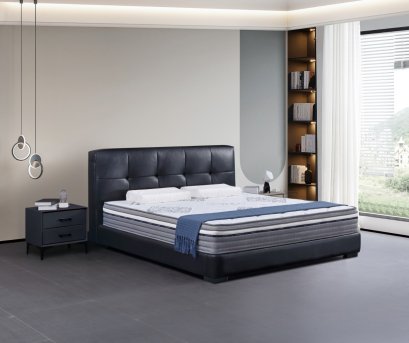 เตียงนอนหุ้มหนังวัวแท้ รุ่น B91 ขนาด 6 ฟุต