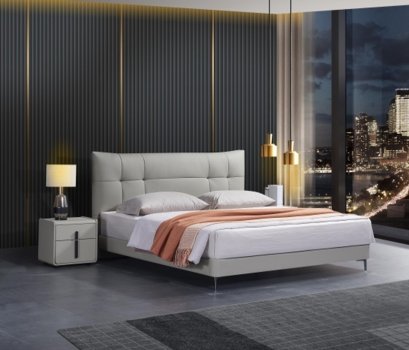 เตียงนอนหุ้มหนังวัวแท้ รุ่น M6610 ขนาด 6 ฟุต