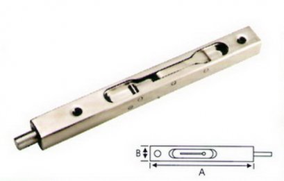 กลอนสแตนเลสฝังบานไม้ ขนาด 6