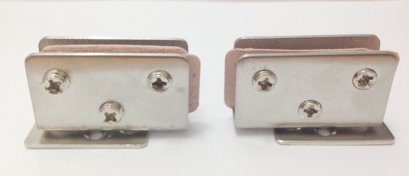 บานพับหนีบกระจกสแตนเลส (แป้นยึดพื้น)