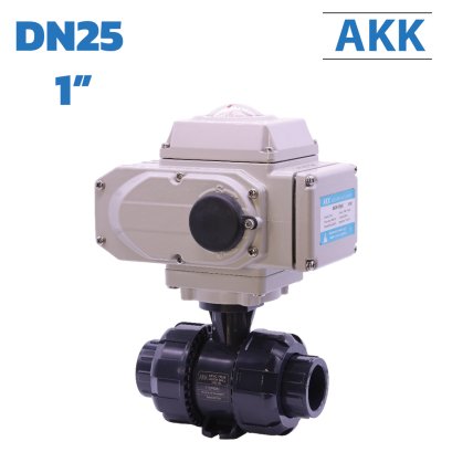 DN25 1" Electric UPVC Ball Valve Double union type