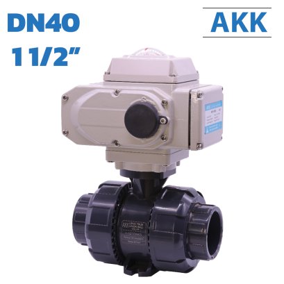 DN40 1 1/2" Electric UPVC Ball Valve Double union type