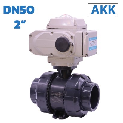 DN50 2" Electric UPVC Ball Valve Double union type
