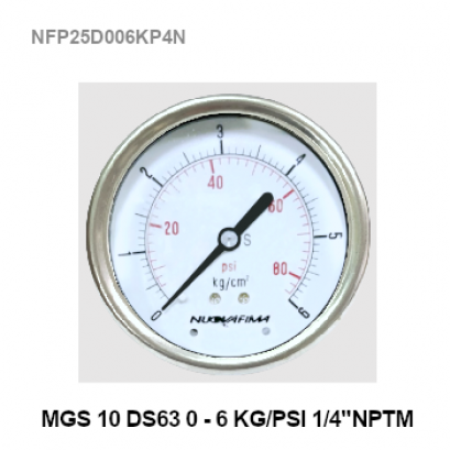 0-6Kg(0-80Psi) Ø 2.5&quot; Brass Back 1/4&quot;
