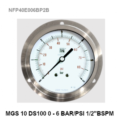 0-6 BarØ 4&quot; Brass Back Connect 1/2&quot; BSP