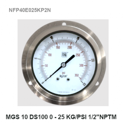 0-25 kg/cm²Ø 4&quot; Brass Back Connect 1/2&quot; NPT