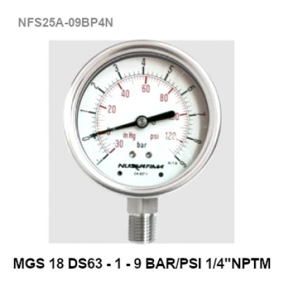 -1-9 Bar Ø 2.5&quot; Stainless Steel Back Connect 1/4&quot;