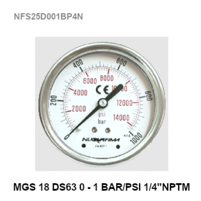 0-1 BarØ 2.5&quot; Stainless Steel Back 1/4&quot;