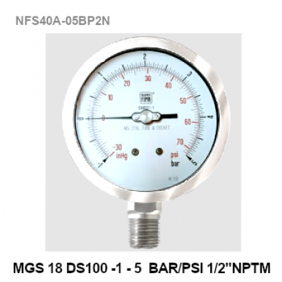 -1 to 15 Bar Ø 4&quot; Stainless steel Lower 1/2&quot;