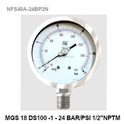 -1 to 24 Bar Ø 4&quot; Stainless steel Lower 1/2&quot;