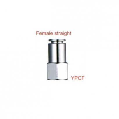 YPCF ต่อตรงเกลียวใน ทองเหลืองชุบนิเกิล