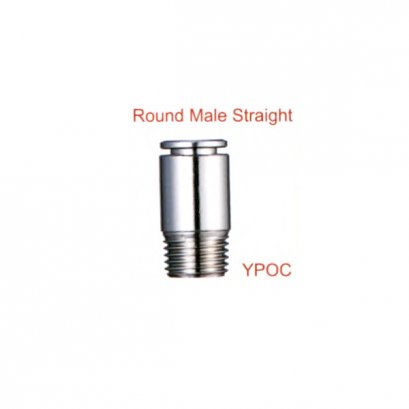 YPOC ต่อตรงเกลียวนอก ทองเหลืองชุบนิเกิล