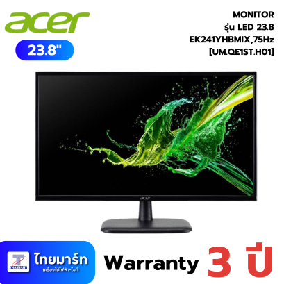 MONITOR (จอมอนิเตอร์) ACER LED 23.8 EK241YHBMIX,75Hz [UM.QE1ST.H01]