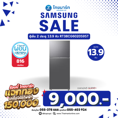 SAMSUNG ตู้เย็น 2 ประตู 13.9Q สีเทา รุ่น RT38CG6020S9ST