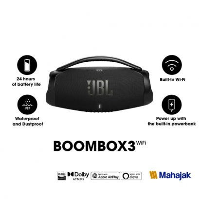 ลำโพงบลูทูธ JBL Boombox 3 Wi-Fi Black