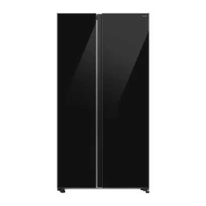 SAMSUNG ตู้เย็น Side by Side SpaceMax Technology 655L Ai กระจกดำ รุ่น RS70F65Q1BST